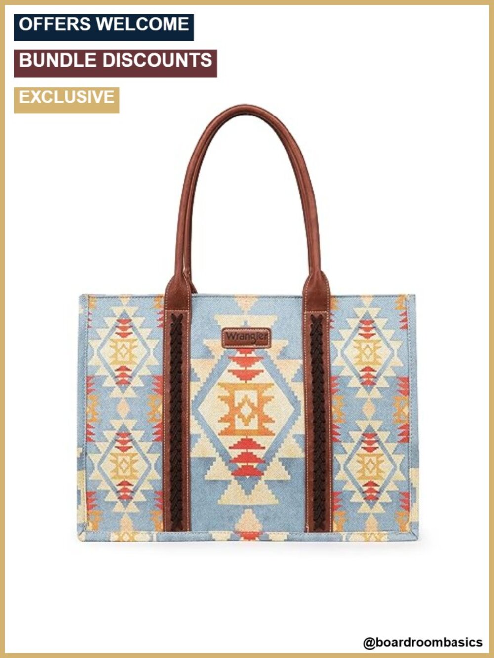 Aztec Printed Tote Bag Western Shoulder Handbag Canvas Purse